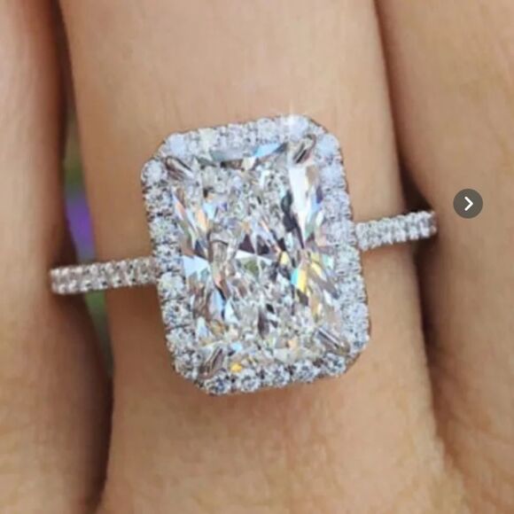 Sterling Silver Simulated Diamond White Sapphire Ring - Picture 3 of 6